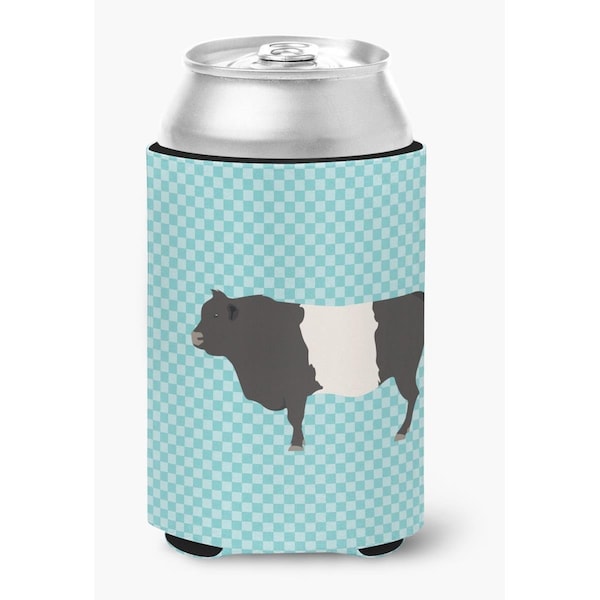 Carolines Treasures Belted Galloway Cow Blue Check Can or Bottle Hugger - BB8005CC
