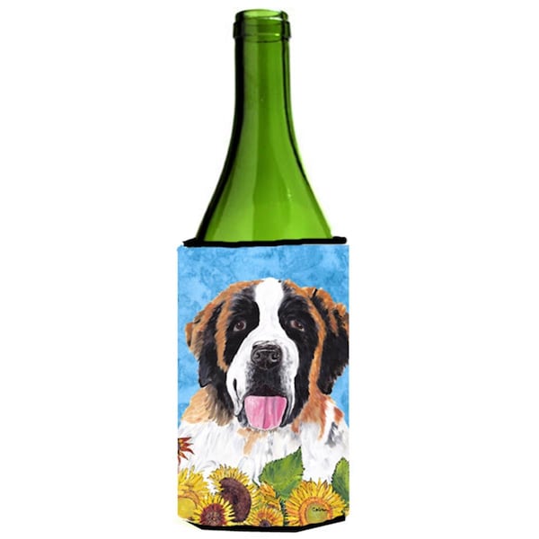 Carolines Treasures Saint Bernard Wine bottle sleeve Hugger - SC9076LITERK