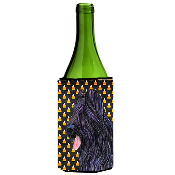 Carolines Treasures Briard Candy Corn Halloween Portrait Wine bottle sleeve Hugger - 24 Oz. - SS4283LITERK