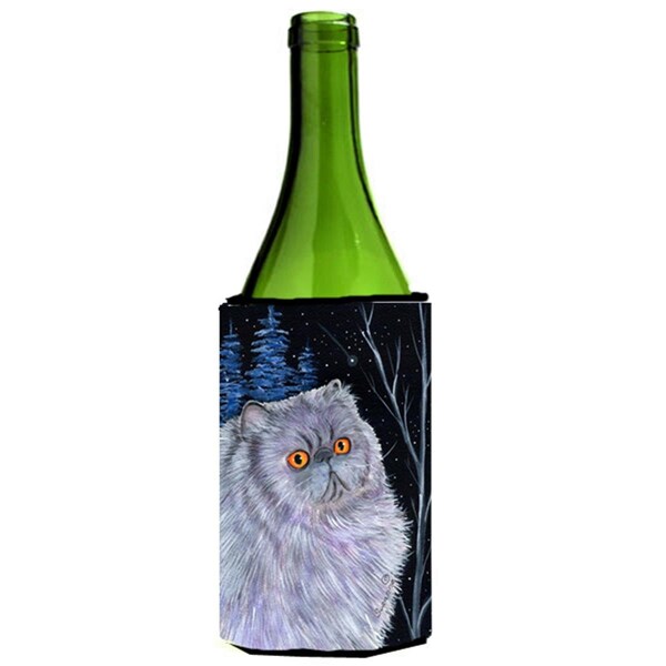 Carolines Treasures Starry Night Cat - Persian Wine bottle sleeve Hugger - SS8402LITERK