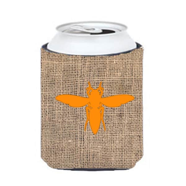 Carolines Treasures Yellow Jacket Burlap and Orange Can or Bottle  Hugger - BB1053-BL-OR-CC
