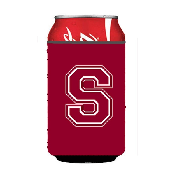 Carolines Treasures Letter S Initial Monogram - Maroon And White Can Or Bottle  Hugger - CJ1032-SCC