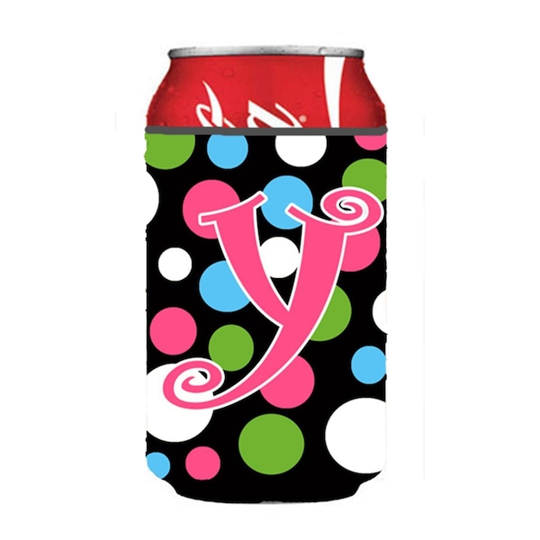 Carolines Treasures Letter Y Initial Monogram - Polkadots And Pink Can Or Bottle  Hugger - CJ1038-YCC