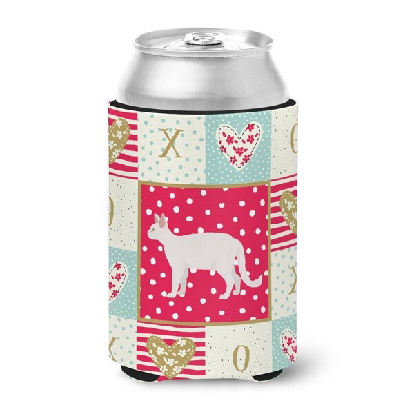 Carolines Treasures 12 oz White Devon Rex Cat Love Can or Bottle Hugger - CK5596CC