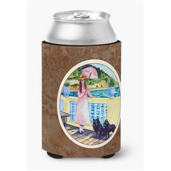 Carolines Treasures Lady with Her Schipperke Can or Bottle Hugger, 0.25 x 4 x 5.5 in. - 7267CC