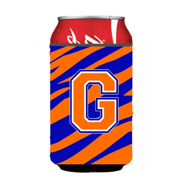 Carolines Treasures Letter G Initial Monogram - Tiger Stripe - Blue Orange Can Or Bottle  Hugger - CJ1023-GCC