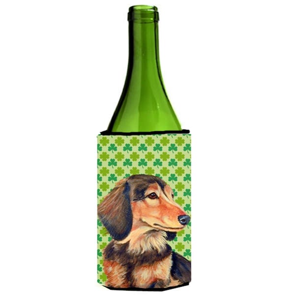 Carolines Treasures Dachshund St. Patricks Day Shamrock Wine bottle sleeve Hugger 24 oz. - LH9211LITERK