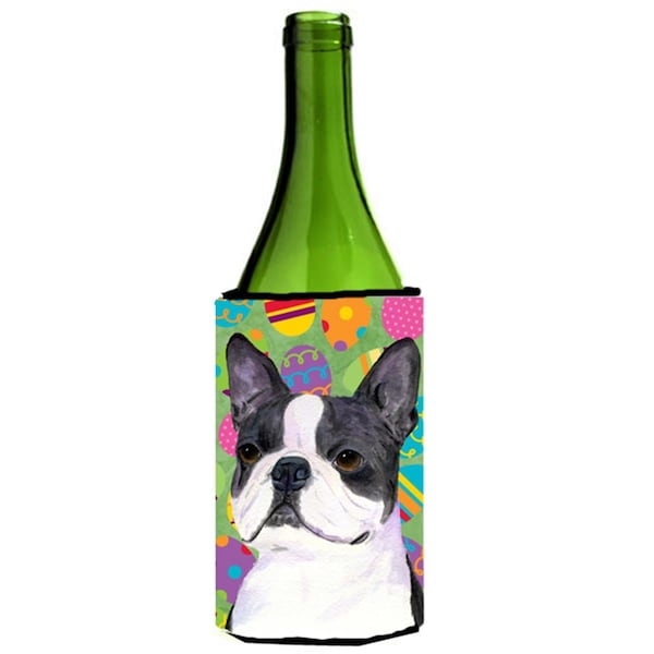 Carolines Treasures Boston Terrier Easter Eggtravaganza Wine bottle sleeve Hugger - 24 Oz. - SS4861LITERK