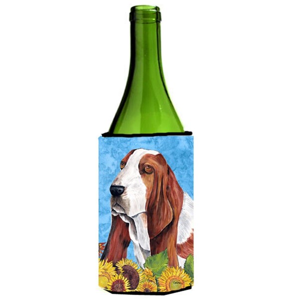 Carolines Treasures Basset Hound Wine bottle sleeve Hugger - 24 oz. - SC9066LITERK