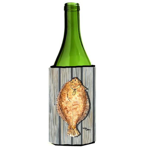 Carolines Treasures Fish Flounder Wine bottle sleeve Hugger - 8495LITERK