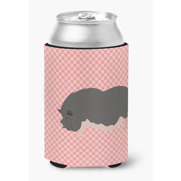 Carolines Treasures Vietnamese Pot-Bellied Pig Pink Check Can or Bottle Hugger - BB7941CC