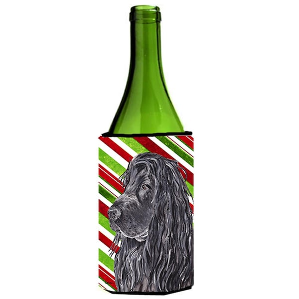 Carolines Treasures English Cocker Spaniel Candy Cane Christmas Wine bottle sleeve Hugger - 24 oz. - SC9611LITERK