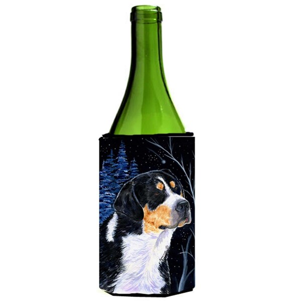 Carolines Treasures Starry Night Bernese Mountain Dog Wine bottle sleeve Hugger - SS8393LITERK