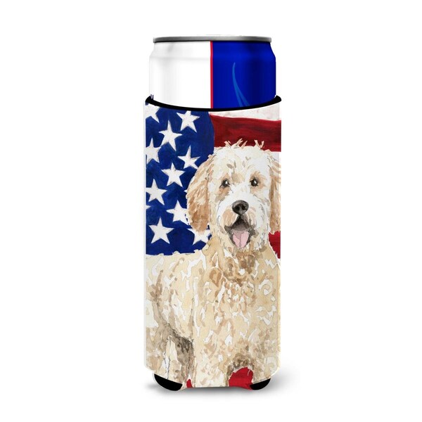 Carolines Treasures Patriotic USA Goldendoodle Michelob Ultra Hugger for Slim Cans - CK1731MUK