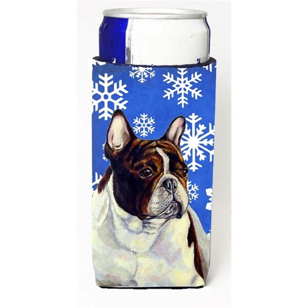 Carolines Treasures French Bulldog Winter Snowflakes Holiday Michelob Ultra bottle sleeves For Slim Cans - 12 oz. - LH9292MUK