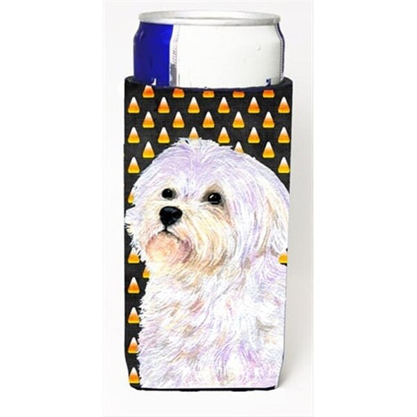 Carolines Treasures Maltese Candy Corn Halloween Portrait Michelob Ultra bottle sleeves For Slim Cans - 12 Oz. - SS4274MUK