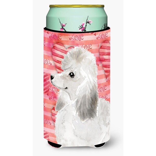 Carolines Treasures White Standard Poodle Love Tall Boy Beverage Insulator Hugger - BB9491TBC