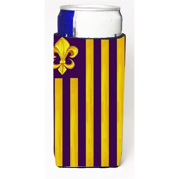 Carolines Treasures Purple And Gold Fleur De Lis Michelob Ultra s For Slim Cans - 12 oz. - 8201MUK