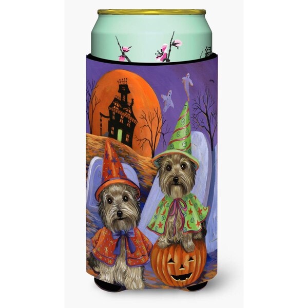 Carolines Treasures 22-24 oz Yorkie Halloween Haunted House Tall Boy Hugger - PPP3241TBC
