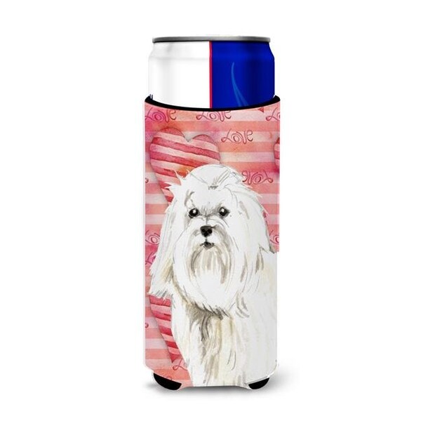 Carolines Treasures Carolines Treasures CK1760MUK Love a Maltese Michelob Ultra Hugger for Slim Cans - CK1760MUK