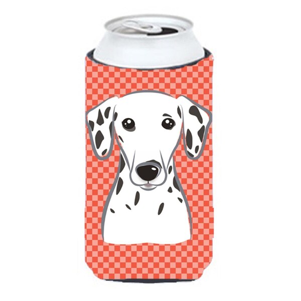 Carolines Treasures Red Checkered Dalmatian Tall Boy bottle sleeve Hugger - BB1131TBC