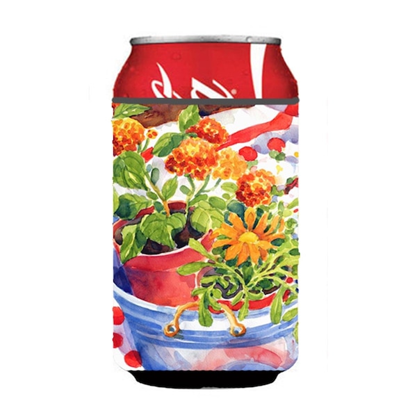 Carolines Treasures Flowers with a side of lemons Can or Bottle  Hugger - 6058CC