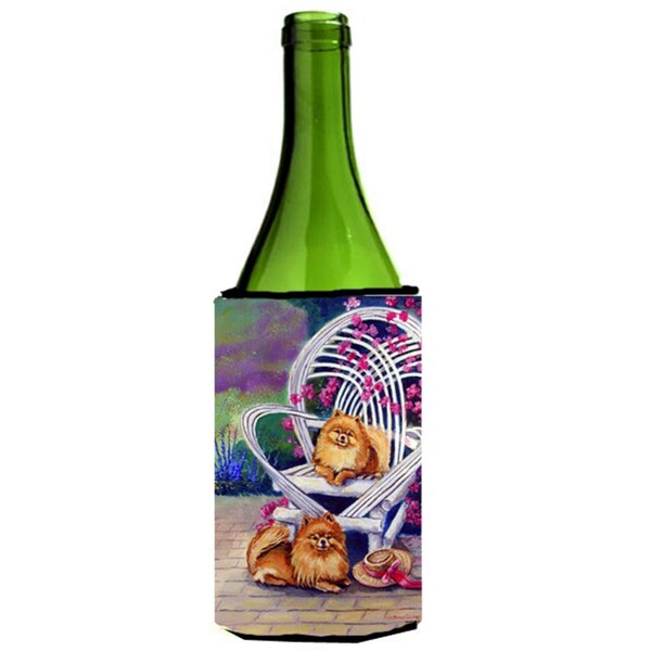 Carolines Treasures Red Pomeranians Wine bottle sleeve Hugger - 24 oz. - 7176LITERK