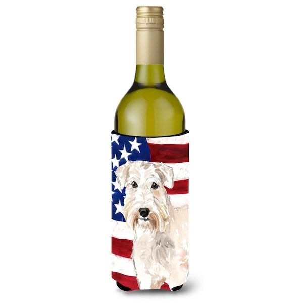 Carolines Treasures Patriotic USA Wheaten Terrier Wine Bottle Beverge Insulator Hugger - CK1709LITERK