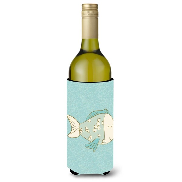 Carolines Treasures Blue Fish Wine Bottle Beverge Insulator Hugger - BB8578LITERK