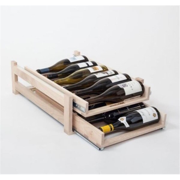 Wine Logic Two Tray 12 Bottle Storage Wine Rack - 22.25 x 7.375 x 16.13 in. - WL-MAPLE12