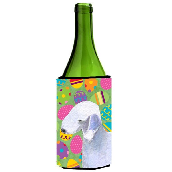 Carolines Treasures Bedlington Terrier Easter Eggtravaganza Wine bottle sleeve Hugger - SS4828LITERK