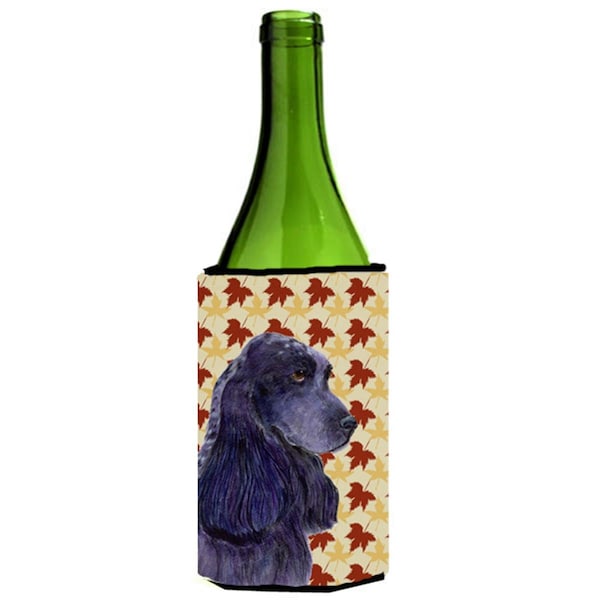 Carolines Treasures Cocker Spaniel Fall Leaves Portrait Wine bottle sleeve Hugger - SS4385LITERK