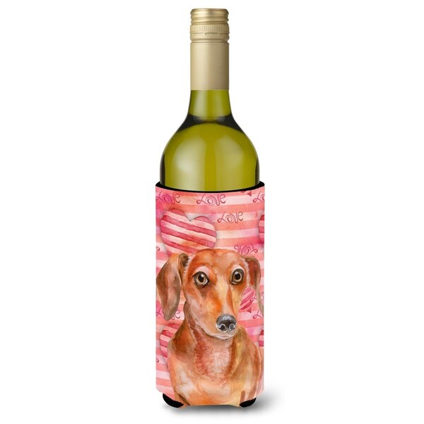 Carolines Treasures Red Dachshund Love Wine Bottle Beverge Insulator Hugger - BB9794LITERK