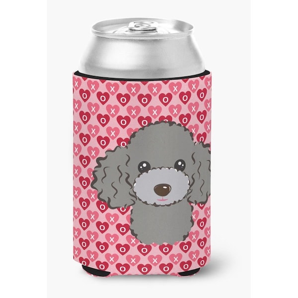 Carolines Treasures Silver Gray Poodle Hearts Can or Bottle Hugger - BB5329CC