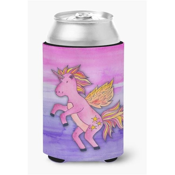 Carolines Treasures Carolines Treasures BB7432CC Pink Unicorn Watercolor Can or Bottle Hugger - BB7432CC