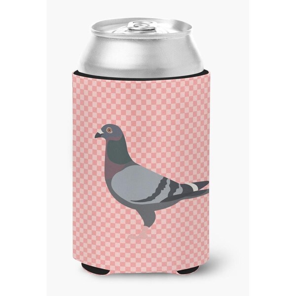 Carolines Treasures Racing Pigeon Pink Check Can or Bottle Hugger - BB7951CC
