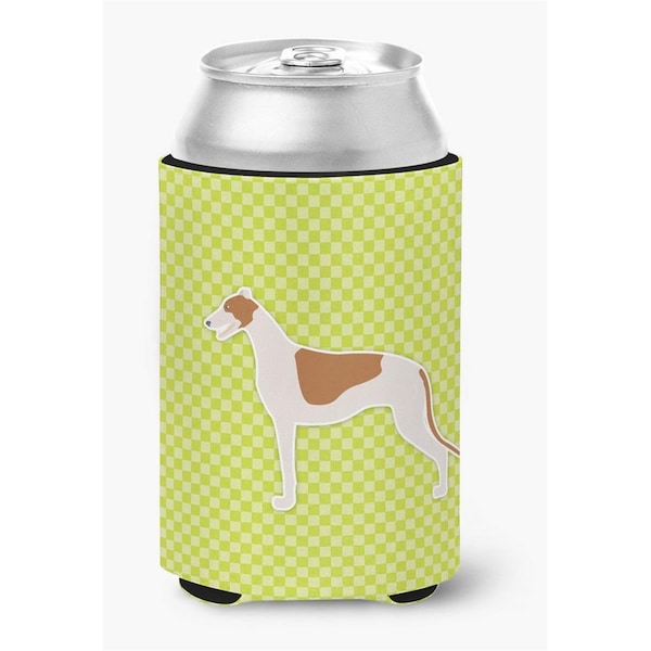 Carolines Treasures Greyhound Checkerboard Green Can or Bottle Hugger - BB3805CC