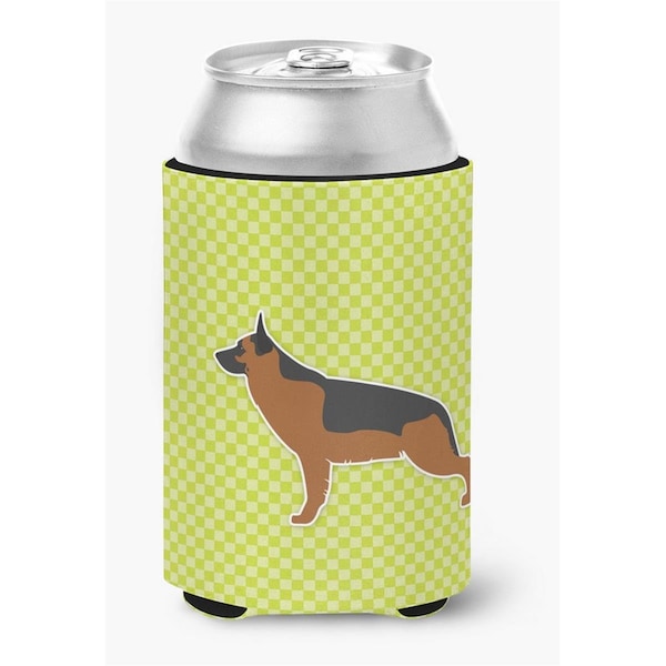 Carolines Treasures German Shepherd Checkerboard Green Can or Bottle Hugger - BB3824CC