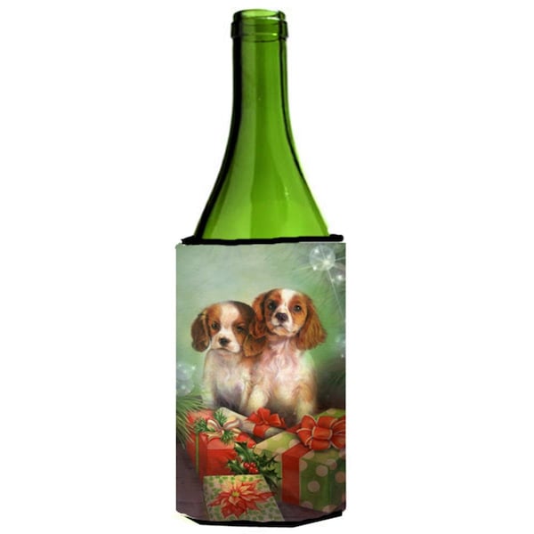 Carolines Treasures Cavalier Spaniels & Christmas Presents Wine Bottle Can cooler Hugger - SDSQ0303LITERK