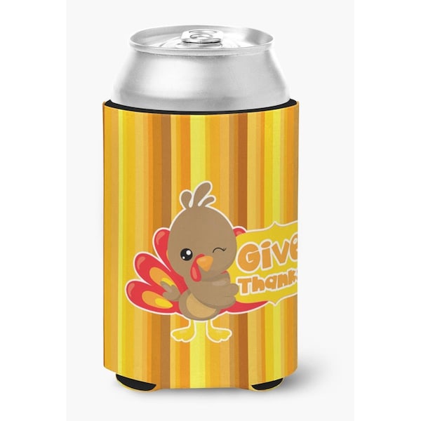 Carolines Treasures Thanksgiving Turkey Give Thanks Can or Bottle Hugger - BB7115CC
