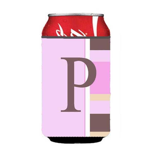 Carolines Treasures Letter P Initial Monogram - Pink Stripes Can or Bottle  Hugger - CJ1005-PCC