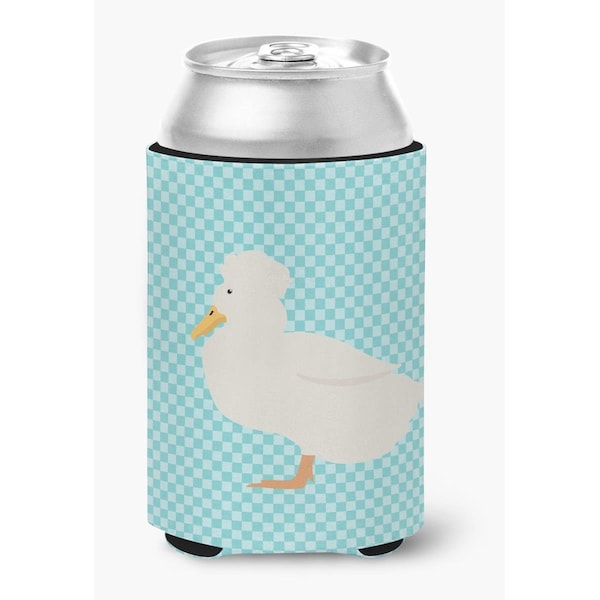 Carolines Treasures Crested Duck Blue Check Can or Bottle Hugger - BB8031CC