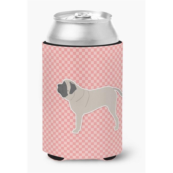 Carolines Treasures English Mastiff Checkerboard Pink Can or Bottle Hugger - BB3656CC