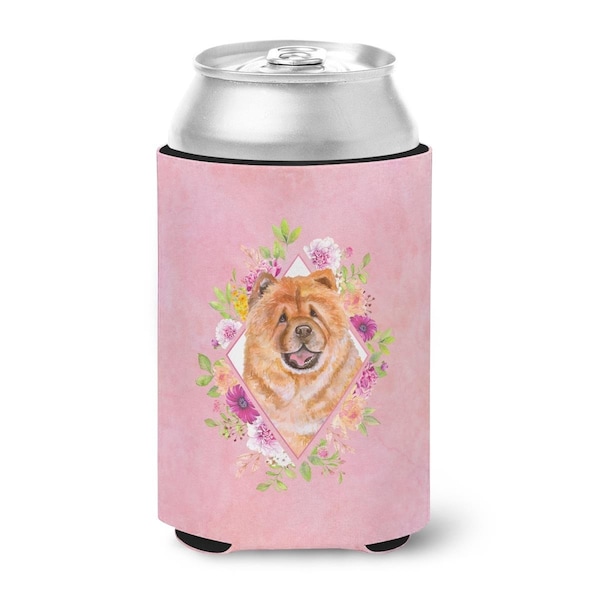 Carolines Treasures Chow Chow No.1 Pink Flowers Can or Bottle Hugger - CK4131CC