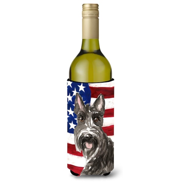 Carolines Treasures Patriotic USA Scottish Terrier Wine Bottle Beverge Insulator Hugger - CK1717LITERK