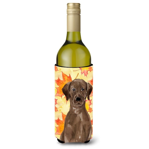 Carolines Treasures Chocolate Labrador Fall Wine Bottle Beverge Insulator Hugger - BB9505LITERK