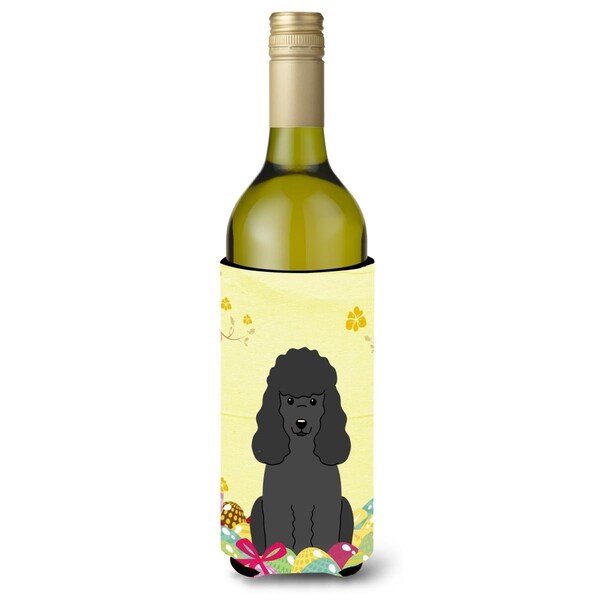 Carolines Treasures Easter Eggs Poodle Black Wine Bottle Beverge Insulator Hugger - BB6071LITERK