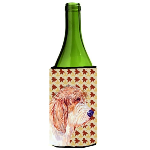 Carolines Treasures Petit Basset Griffon Vendeen Fall Leaves Portrait Wine Bottle  Hugger - 24 oz. - LH9127LITERK