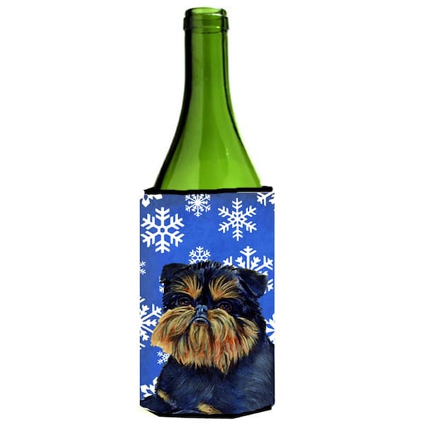 Carolines Treasures Brussels Griffon Holiday Wine bottle sleeve Hugger - 24 oz. - LH9298LITERK