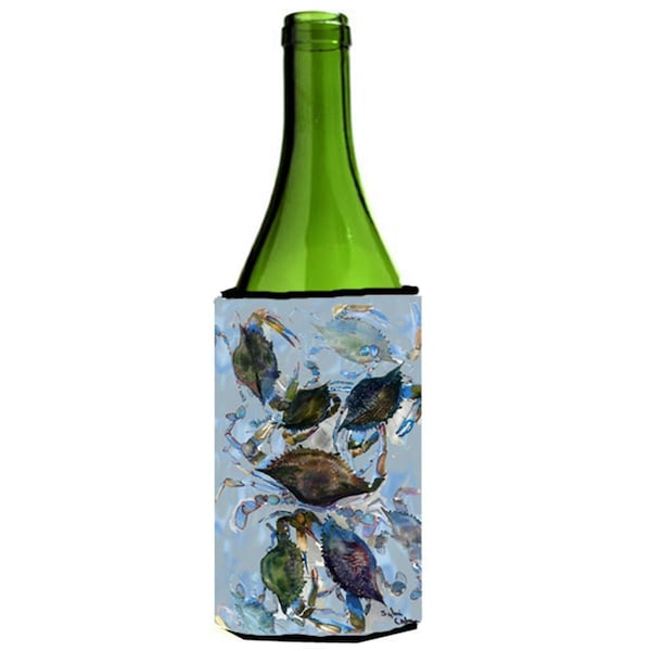 Carolines Treasures Blue Crab Cluster Wine bottle sleeve Hugger - 24 Oz. - 8016LITERK